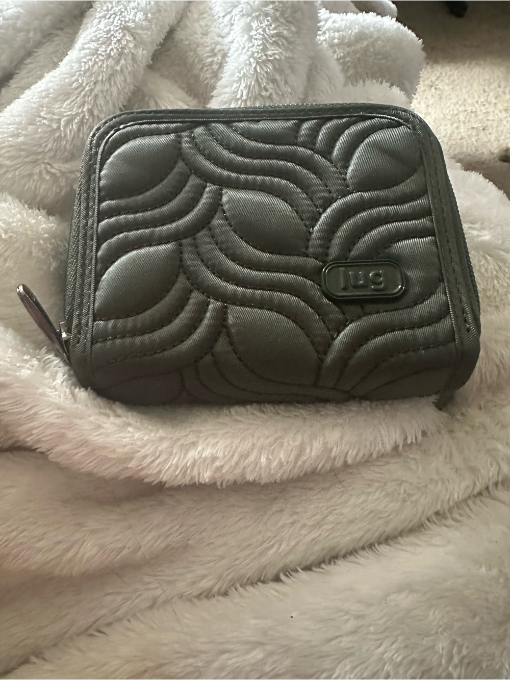 lug Quilted Wave Zip Wallet - Dark Green